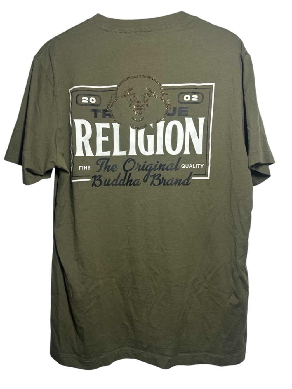 True Religion Army Green Graphic T With Bling